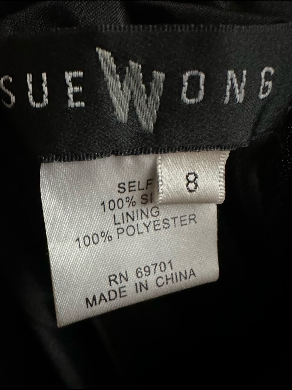 Vintage Y2K Sue Wong Silk Black Pink Floral Beaded Handkerchief Hem Midi Dress - Picture 3 of 5